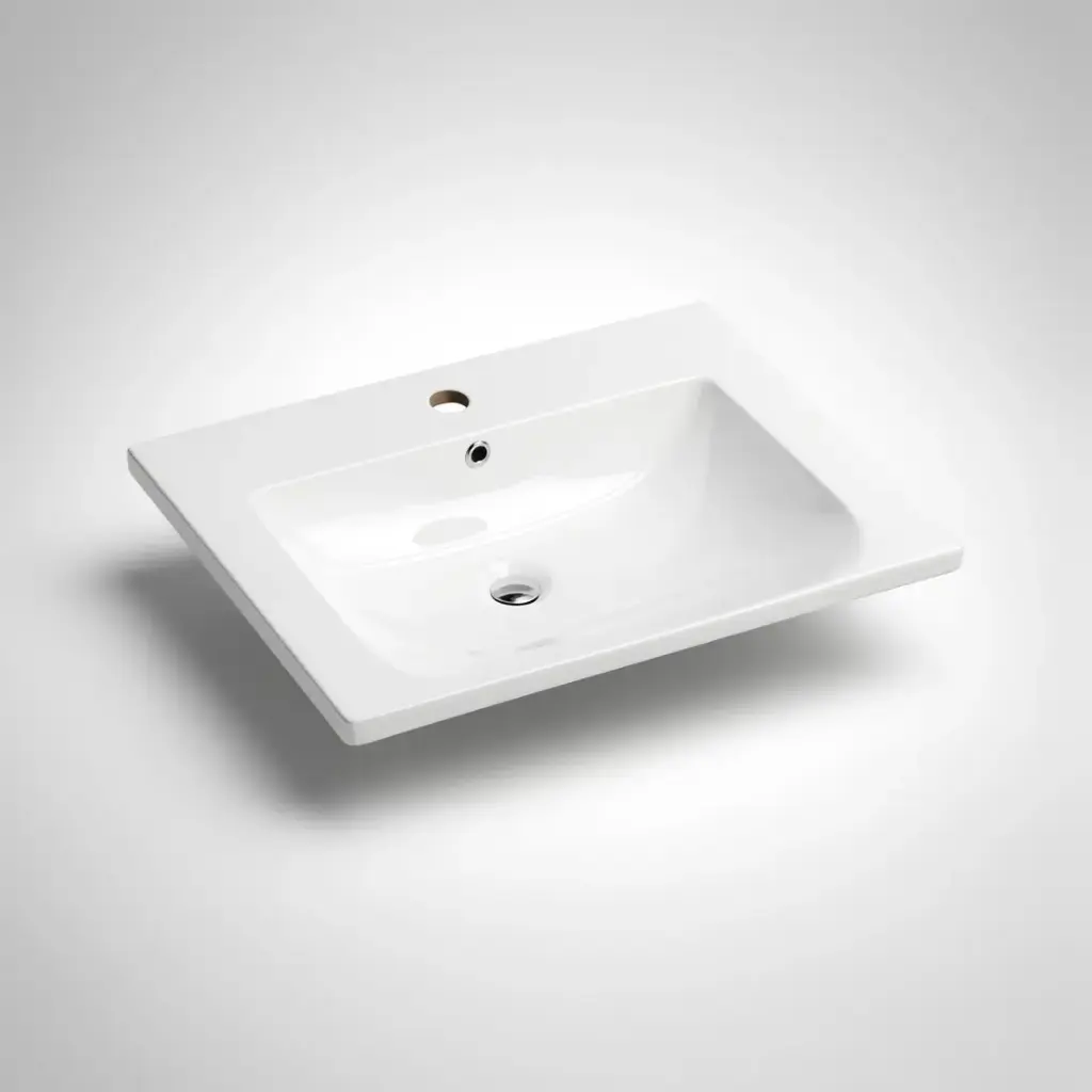 600x460x165mm Eden D Shape Basin Ceramic Top