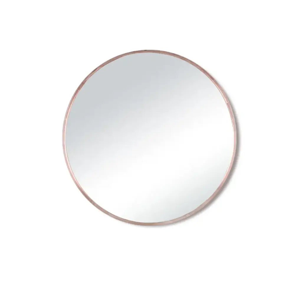 [85017/PM600RG] 600mm Pencil Edge Round Plain Mirror Rose Gold Framed