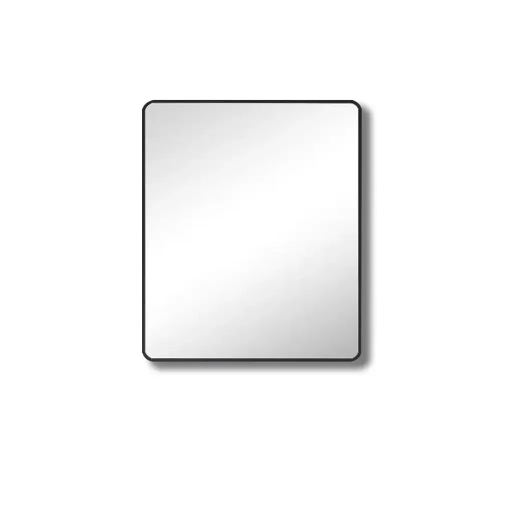 [85031/PM6075MB] 600X750mm Pencil Edge Rectangle Plain Mirror Matte Black Framed