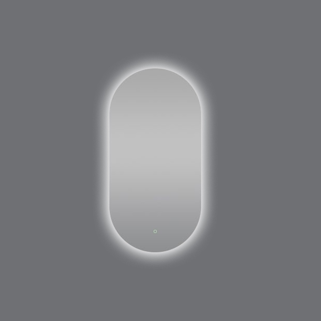 [41238] 600*900mm Oval 3 Color Lighting Acrylic LED Mirror Touch Sensor Switch Defogger Pad Wall Mounted