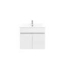 600mm Wall Hung Bathroom Vanity Cabinet PVC 2 Door Gloss White