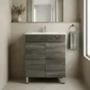 600mm Dark Grey MDF Freestanding Bathroom Vanity Cabinet Only 2 Doors