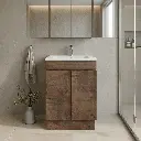600mm Dark Oak MDF Freestanding Bathroom Vanity Cabinet Only 2 Doors