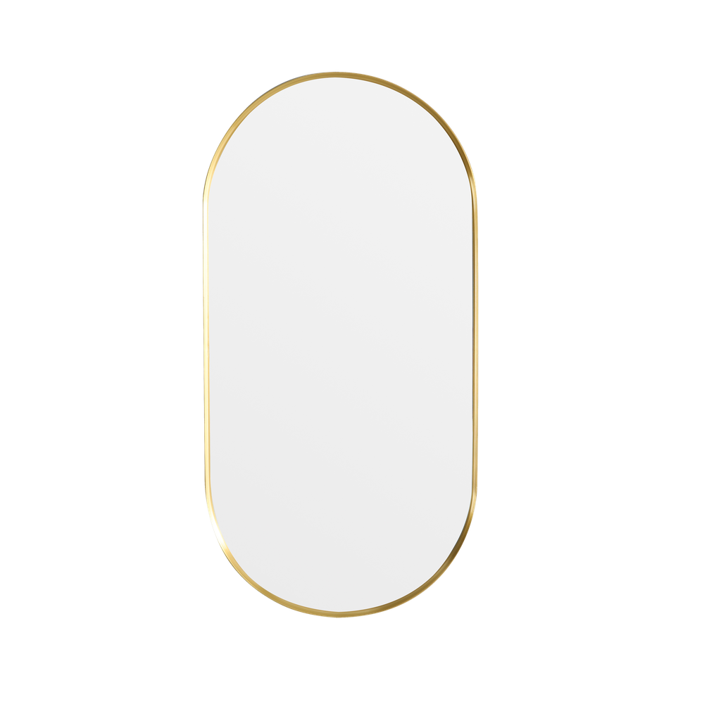 [55913] 600X1500X35mm Brushed Gold Ellips Frame Mirror