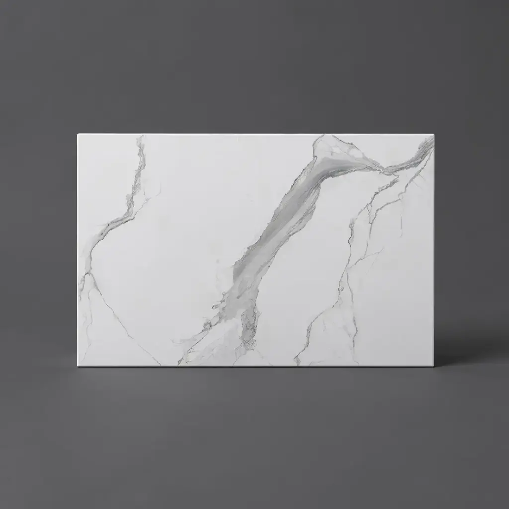 [90174/K639ST-WM] 600mm White Marble Look Sintered Stone Top Matte Finish Benchtop