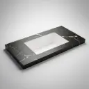 605X465X50mm Calacatta Night Black Sintered Stone Semless Joined With Fine Ceramic Basin Stone Single Bowl,No Tap Hole