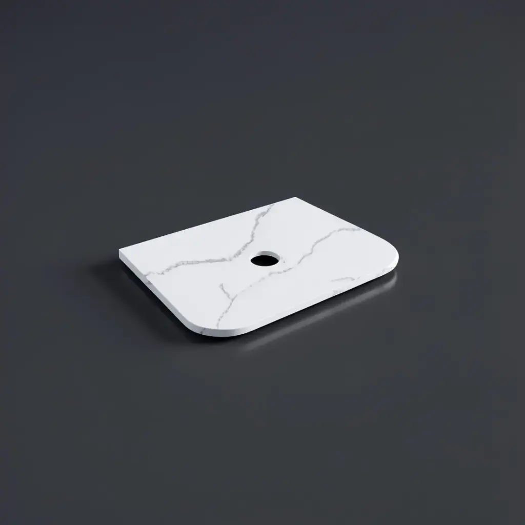 [56062] 605X505X12mm Calacatta Artic White Solid Surface Stone Top