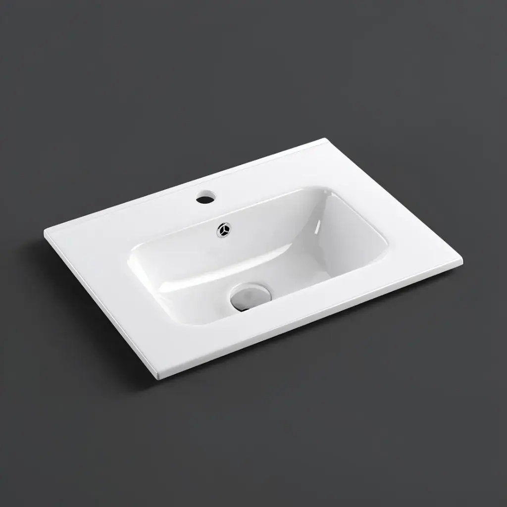 [56292] 610*460*175mmmm Gloss White Kliff Fine Ceramic Counter Top