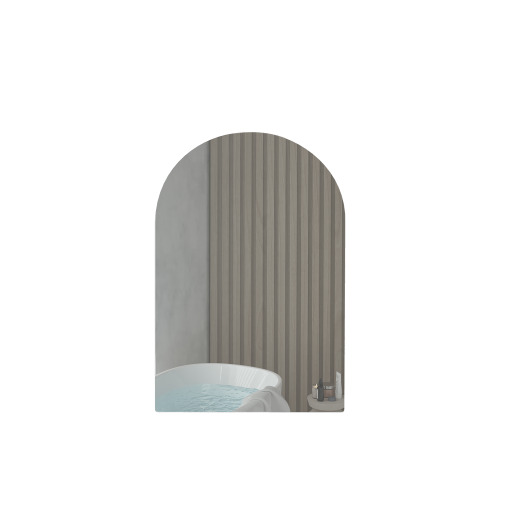 610Lx900Hx120Dmm Arched Matte Black 2PAC MDF 1 Door Shaving Cabinet