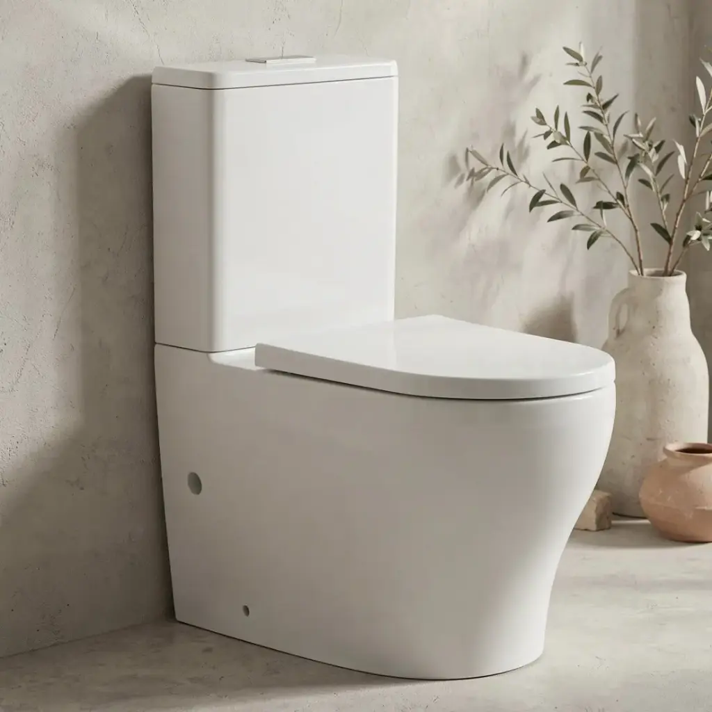 [50352] 615*370*835mm Back To Wall Toilet Suite With Slim Uf Seat Cover And Universal Inlet Cistern T2