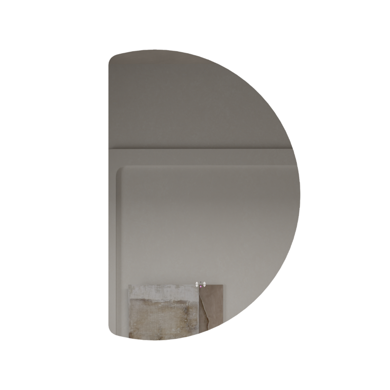 [86137/HM10066BM-L] 1000mm Half-Moon 3 Color Backlit LED Mirror With Touchless Sensor Switch Flat Left Side