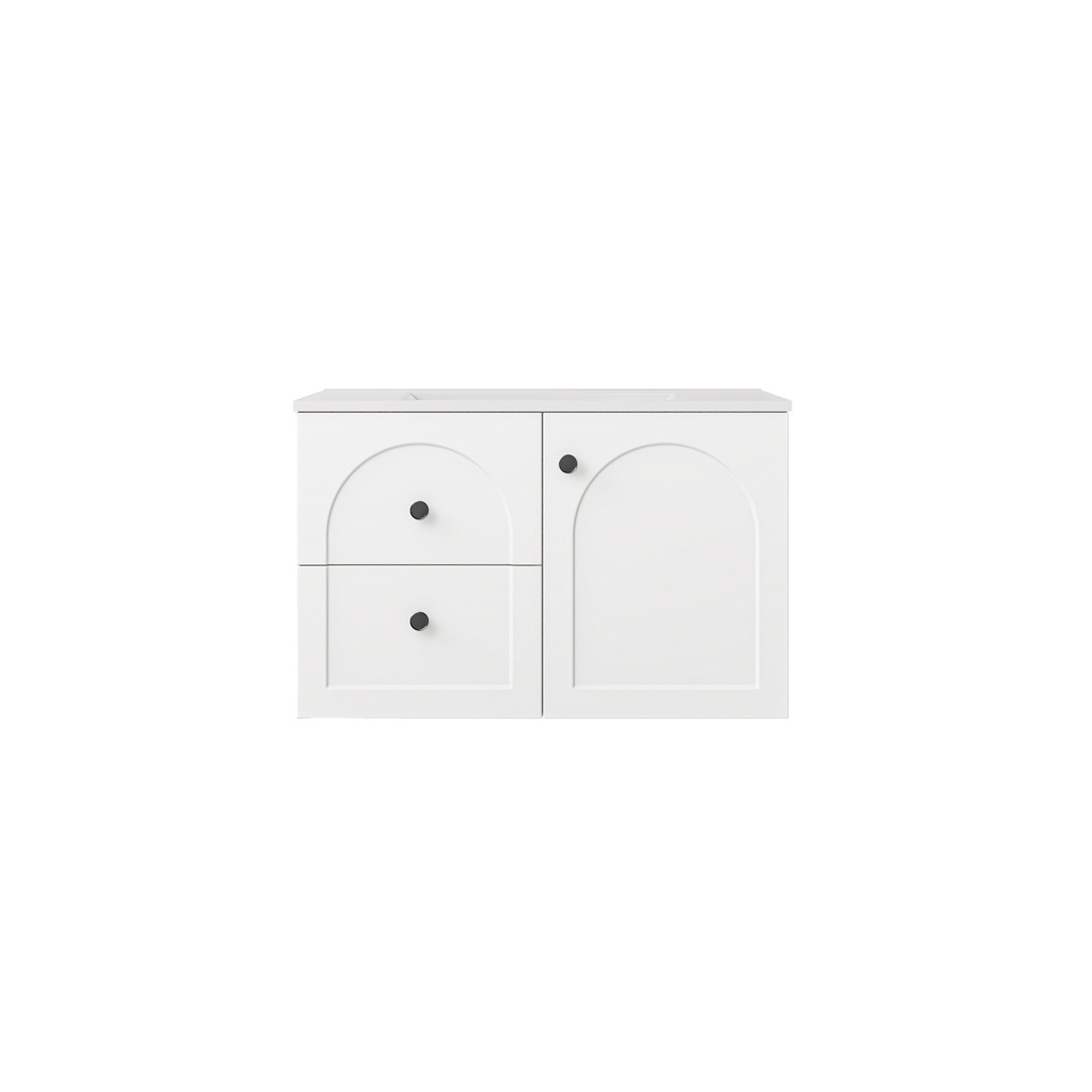 [56789] 740*455*470mm Matte White Chester Federation Wall Hung PVC Cabinet,Left Hand Drawers