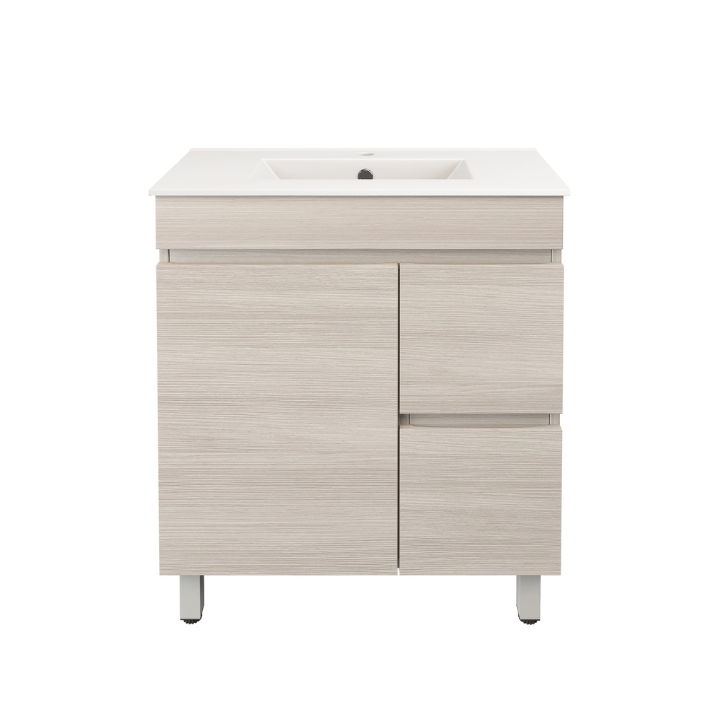 [56556] 740X355X710mm Camden Modern Free Standing Cabinet Coastal Oak,Soft Closing Finger Pull Door,Right Hand Drawers