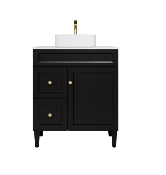 [56497] 740X455X860 Matte Black Harold Federation Free Standing PVC Cabinet,Left Hand Drawers