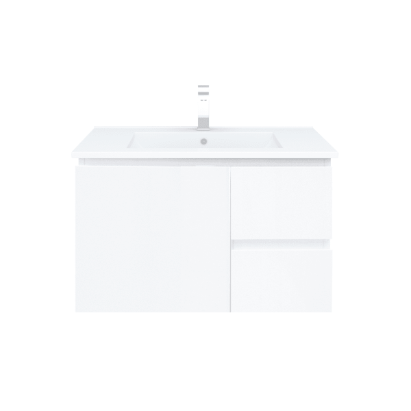 750*450*560mm Wall Hung Gloss White Vanity Cabinet Only Right Drawer