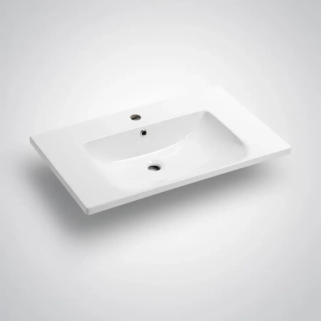 750x460x165mm Eden D Shape Basin Ceramic Top