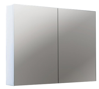 750mm Gloss White MDF 2 Doors Pencil Edge Shaving Cabinet