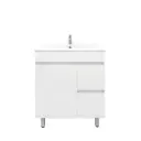 750mm Slim Freestanding Bathroom Vanity Cabinet Only PVC Right Drawer Gloss White