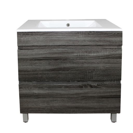 [93038/DG7546L] 750mm Dark Grey MDF 2 Drawers Freestanding Bathroom Vanity Cabinet Only