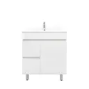 750mm Freestanding Bathroom Vanity Cabinet Only PVC Left Drawer Gloss White