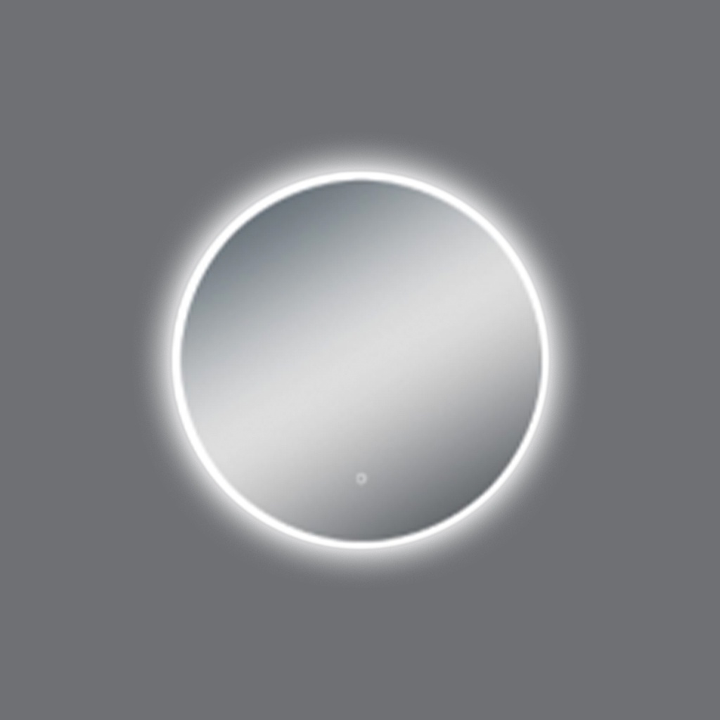 [41225] 750mm Round 3 Color Lighting Acrylic LED Mirror Touch Sensor Switch Defogger Pad Wall Mounted