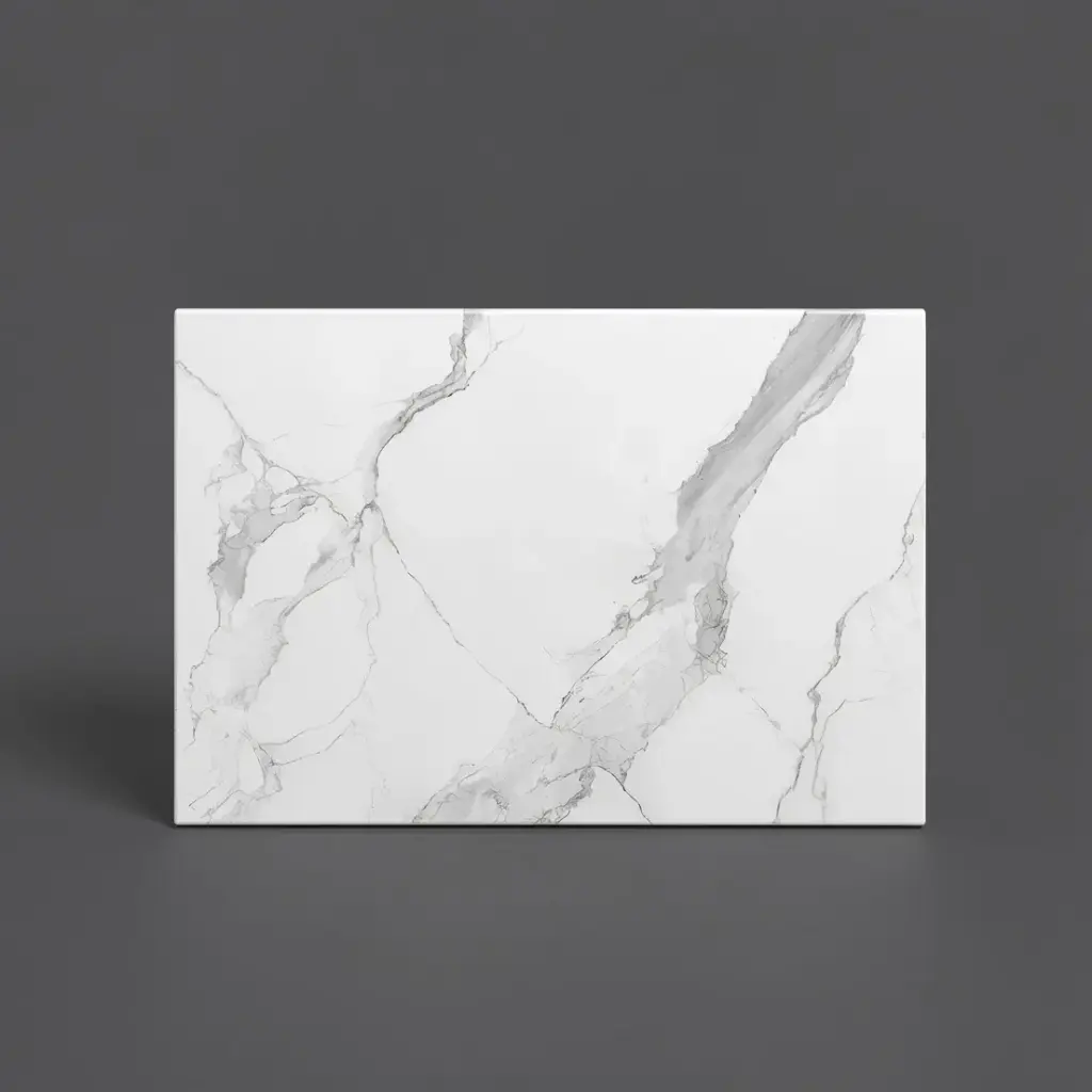 [90170/K75ST-WM] 750mm White Marble Look Sintered Stone Top Matte Finish Benchtop