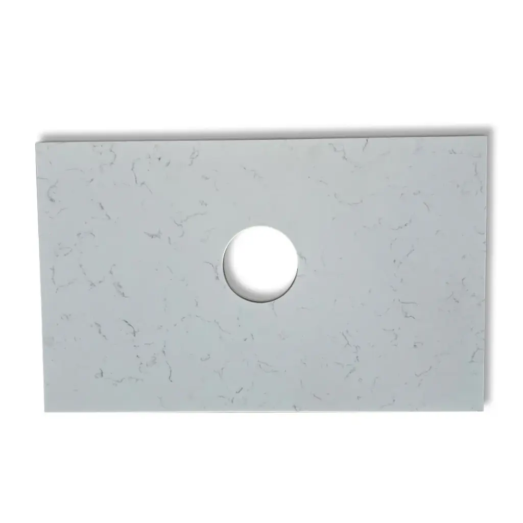 [50701] 755x465x15mm Carrara White Zero Silica Quartz Square Corner Stone Top