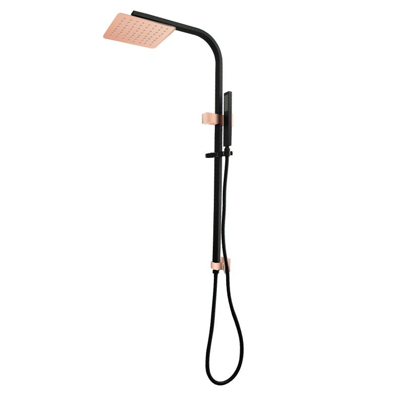 [41144] 8'' Square Black Rose Gold Shower Station Top Water Inlet