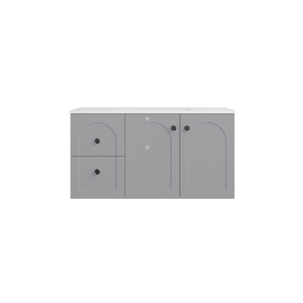 [56801] 890*455*470mm Matte Grey Chester Federation Wall Hung PVC Cabinet,Left Hand Drawers