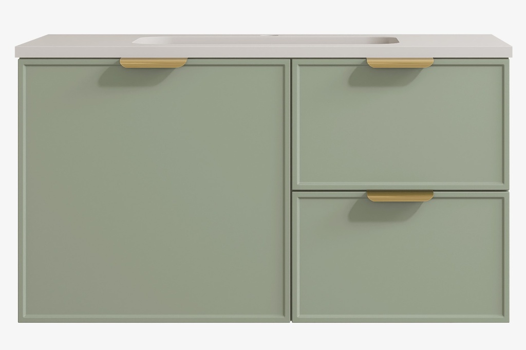 [56470] 890*455*560mm Olive Green Madura Federation Wall Hung PVC Cabinet,Right Hand Drawers