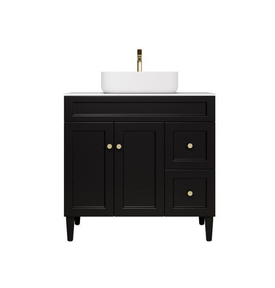 [56500] 890X455X860 Matte Black Harold Federation Free Standing PVC Cabinet,Right Hand Drawers