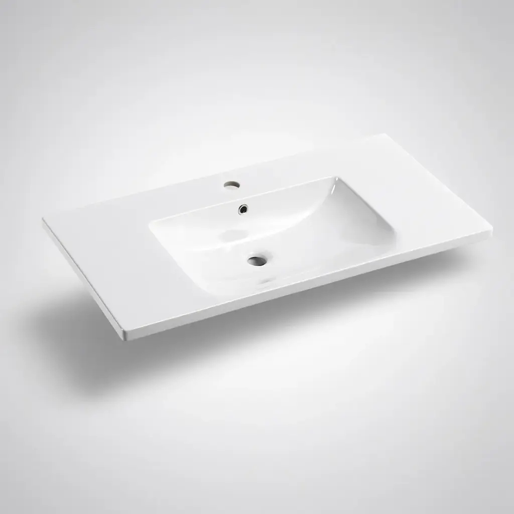 900x460x165mm Eden D Shape Basin Ceramic Top