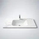 900Lx460Dx180Hmm White Marble Look Sintered Stone Top With Undermount Basin