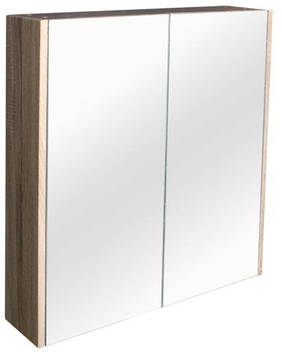 [93085/QSV900WO] 900mm White Oak MDF 2 Doors Pencil Edge Shaving Cabinet