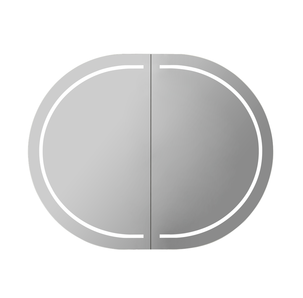 [55981] 900X600X155mm Allison Pill LED Shaving Cabinet Matte Black