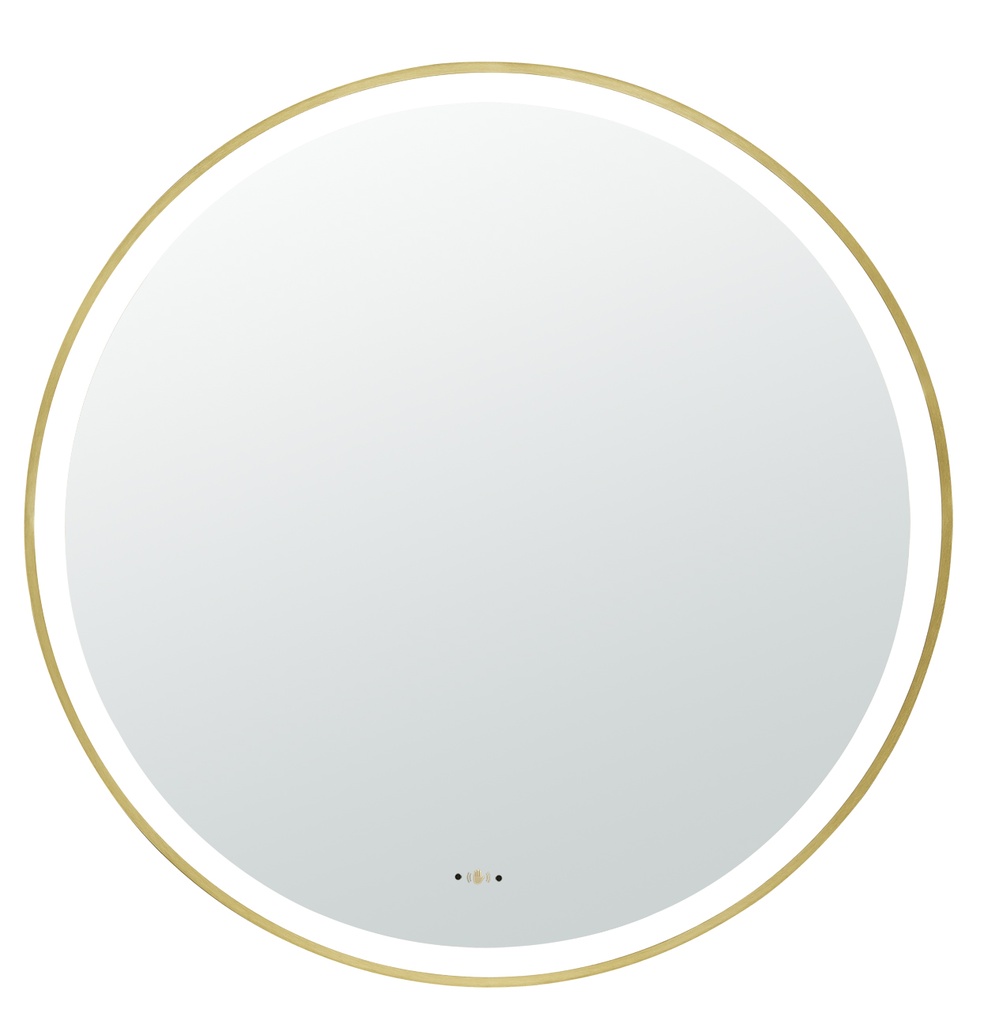 [55946] 900X900X32mm Brushed Gold Orbis Framed LED Mirror