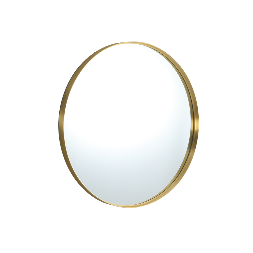 [55901] 900X900X35mm Burshed Gold Orbis Frame Mirror