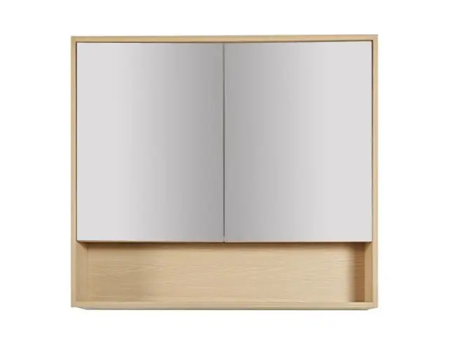 [50684] 900x150x780mm Hera Tas Oak MDF Shaving Cabinet With Two Doors Two Fixed Shelves