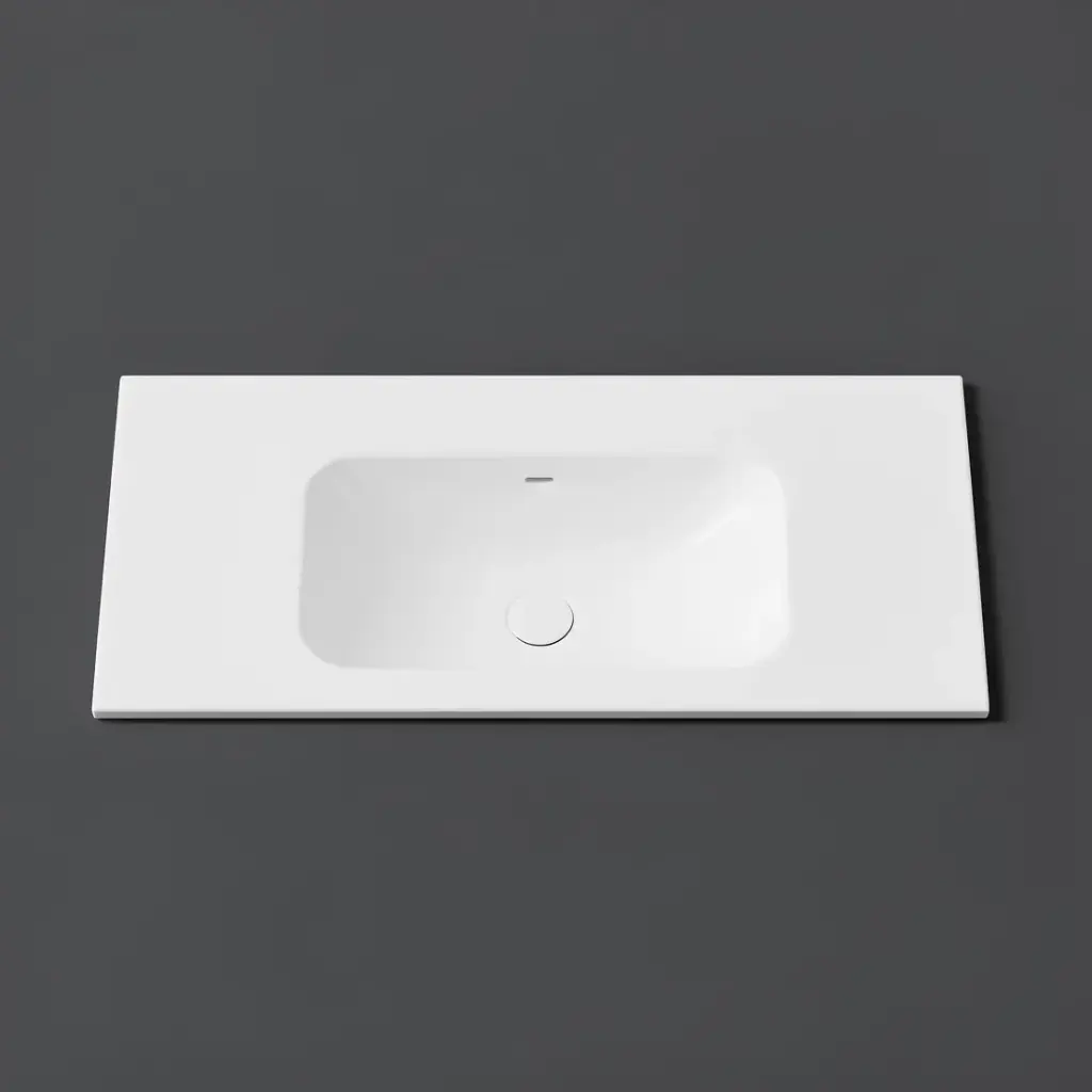 905X465X145 Matte White Chasey Solid Surface Stone Basin
