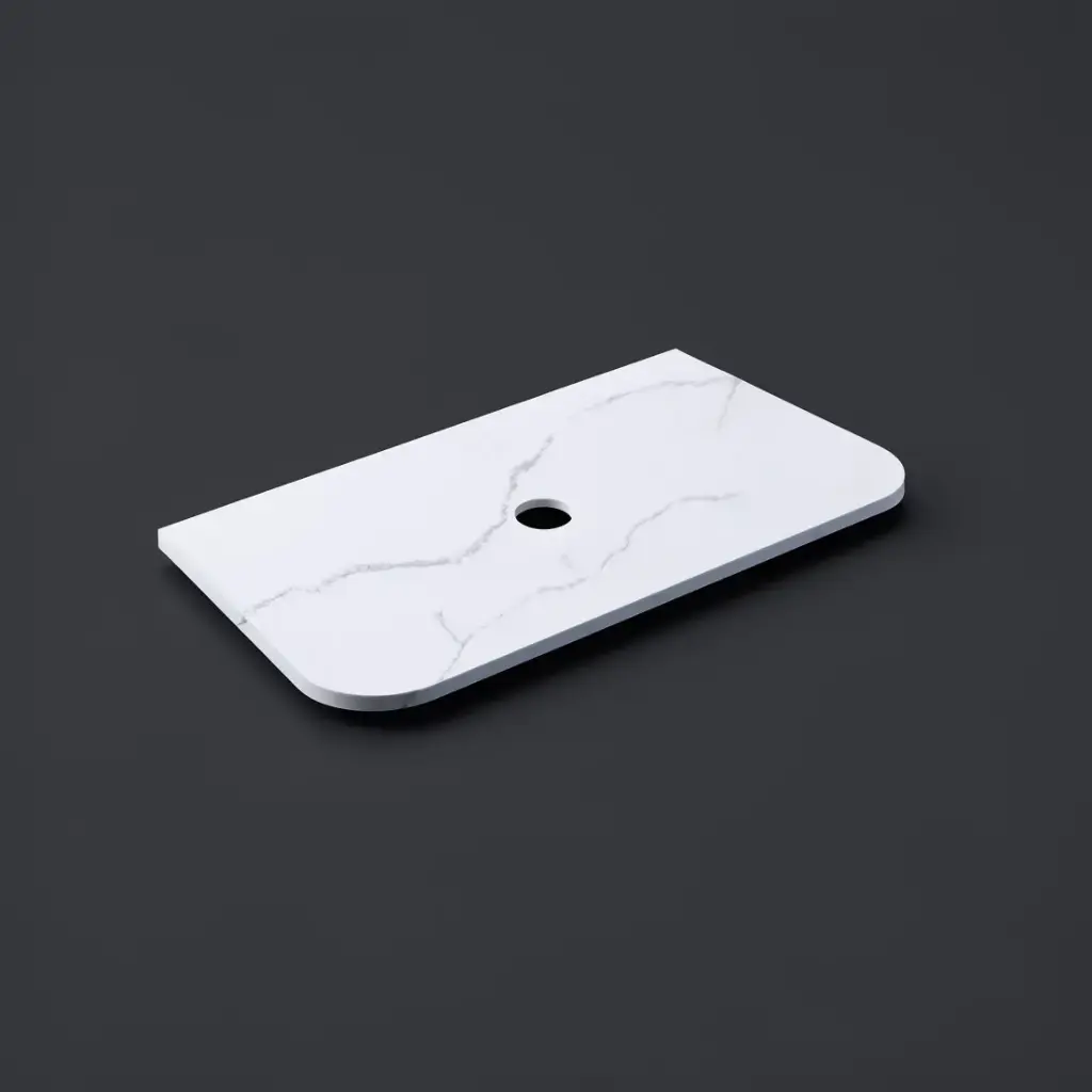 [56064] 905X505X12mm Calacatta Artic White Solid Surface Stone Top