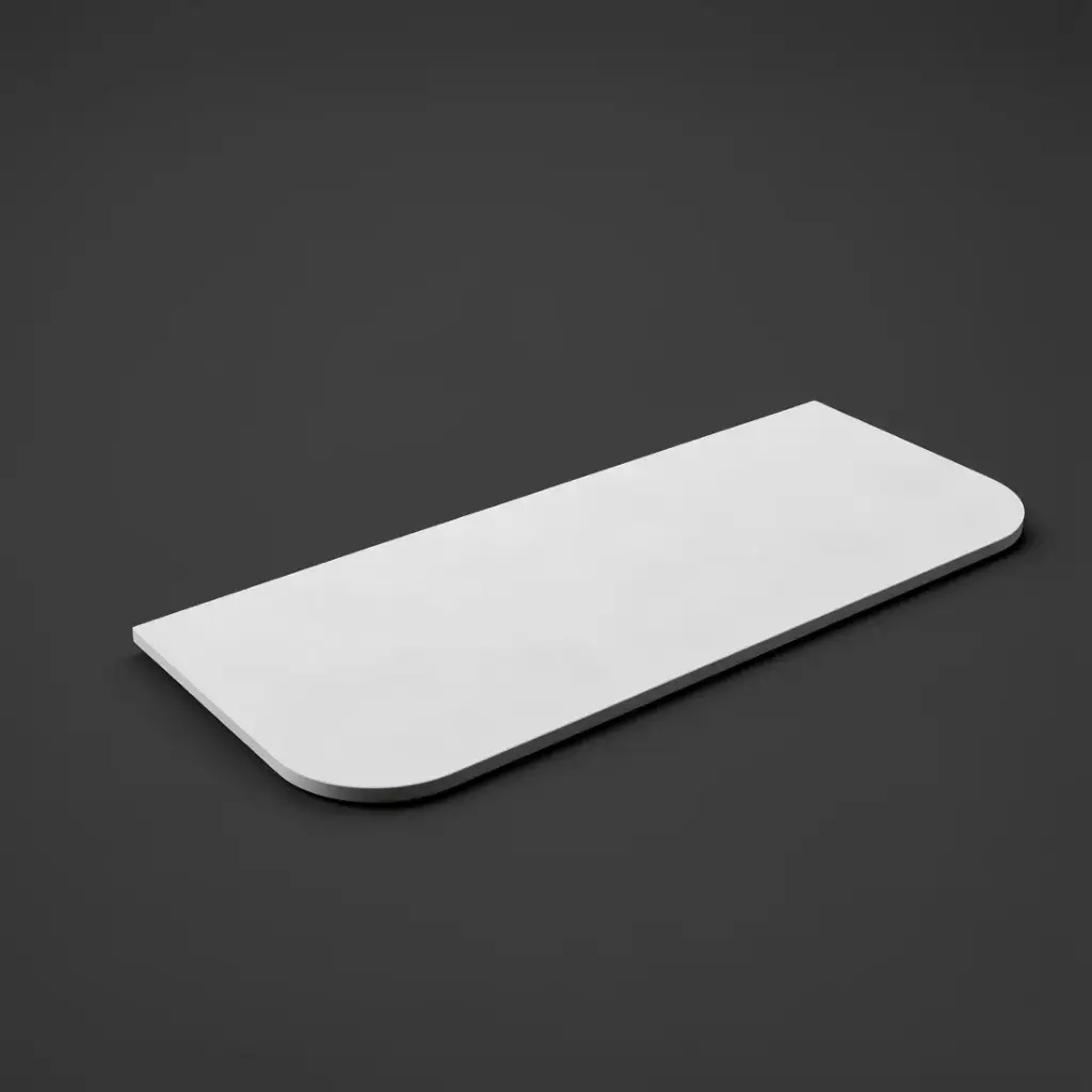 [56114] 905X505X12mm Matte White Solid Surface Plain Slab Curve Stone Top