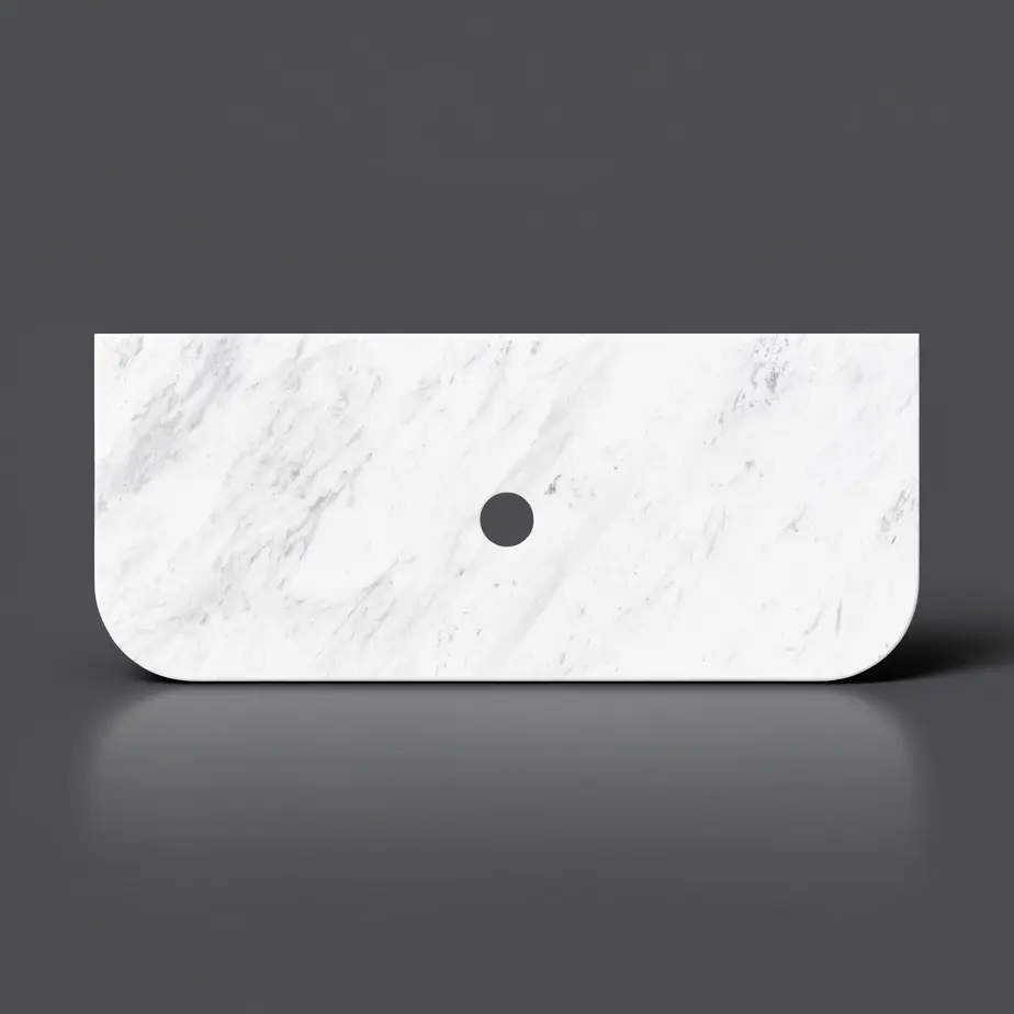 [56352] 905X505X18mm Carrara White Marble Curve Stone Top