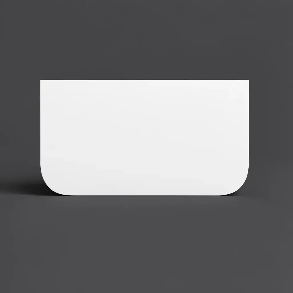 [90212/KC95ST-MW] 900mm Matte White Sintered Stone Top Rounded Corner Benchtop