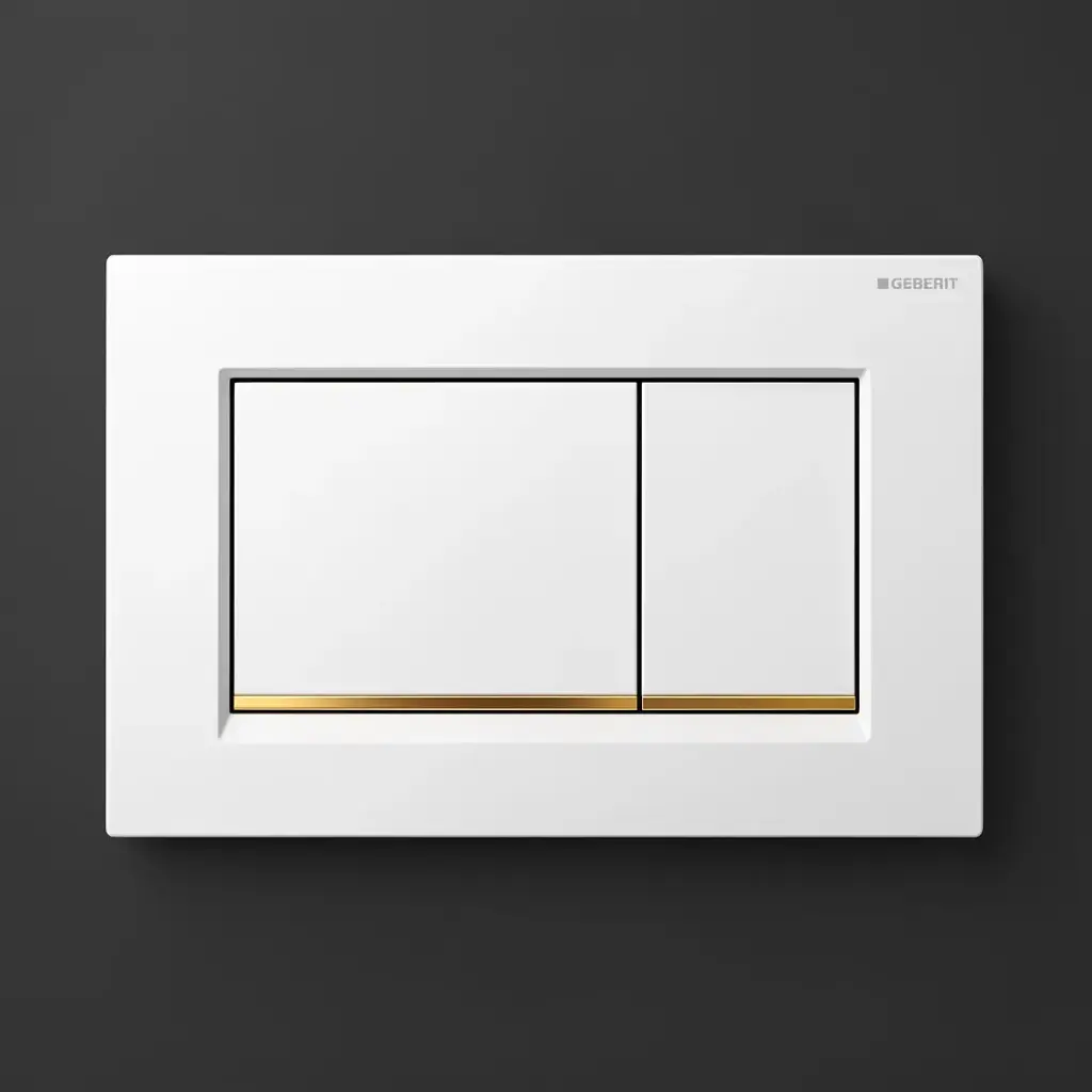 [56200] ABS White Plate With Gold Trim 115.883.Kk.1