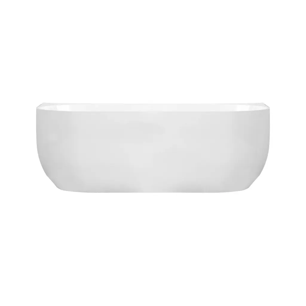 [50582] Anna Series 1500x830x580mm Gloss White Back To Wall Bathtub With Overflow