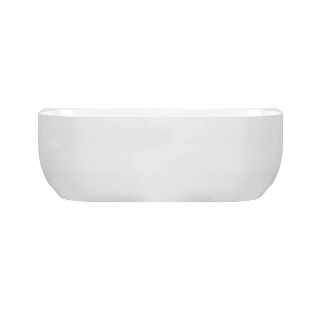 [50583] Anna Series 1700x880x580mm Gloss White Back To Wall Bathtub With Overflow