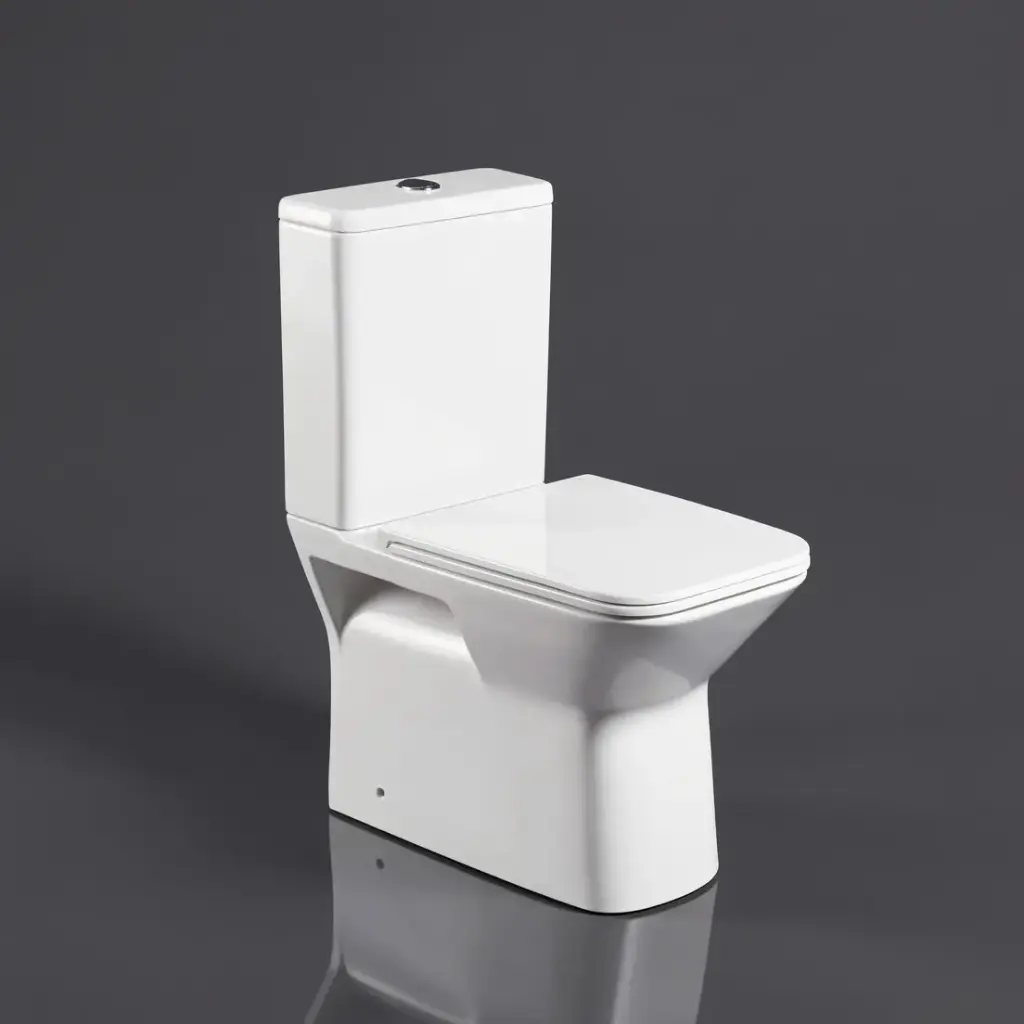 [50336] Aria Back- To-Wall Toilet Suite (Rimless) With Slim Pp Seat Cover(620*340*800) With Bottom Inlet Cistern T1B