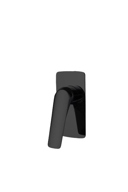 [40071] Au Square Black Shower/Bath Wall Mixer
