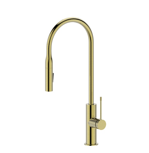 Aziz Pull Out Sink Mixer Brushed Gold