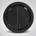 BTW Cistern Matt Black Round Button
